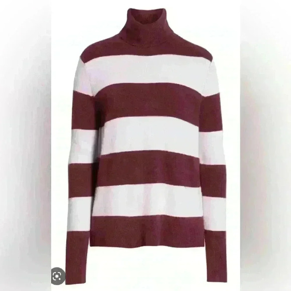 Halogen X Atlantic Pacific Marroon and Lavender Turtle neck sweater - Picture 3 of 4